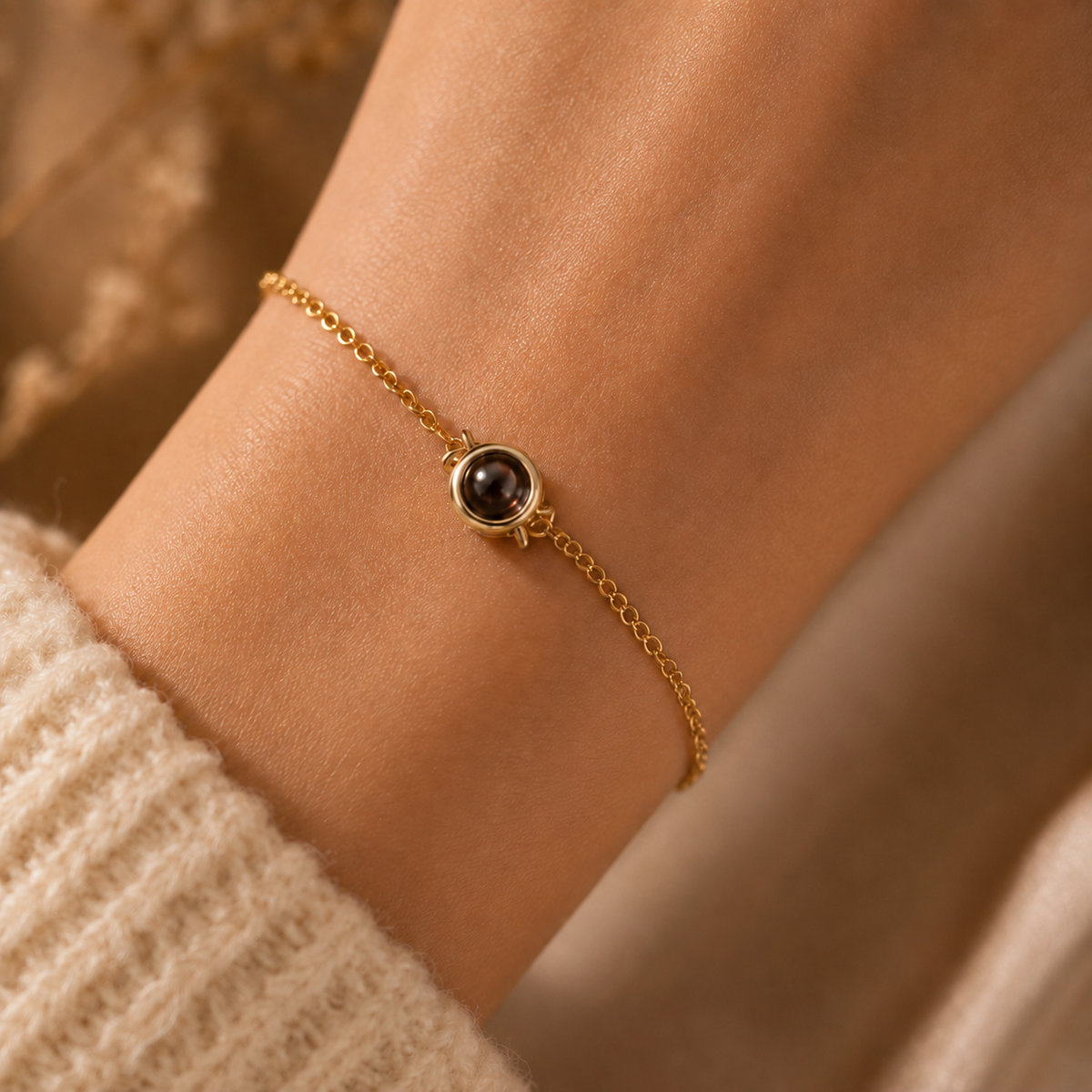 Memoria Gold – Individuelles Erinnerungs-Armband mit Wunschfoto