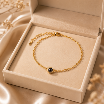 Memoria Gold – Individuelles Erinnerungs-Armband mit Wunschfoto