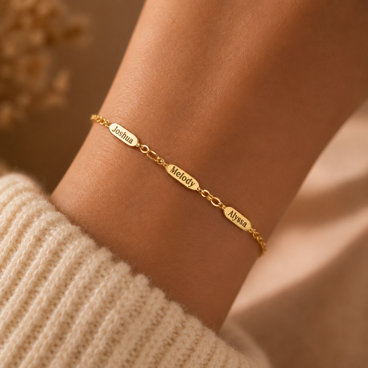 Leora – Graviertes Multi-Namen-Armband