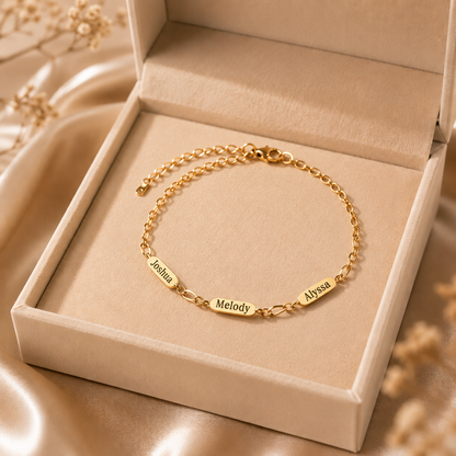Leora – Graviertes Multi-Namen-Armband