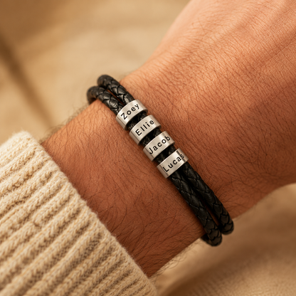 Kaelen – Personalisiertes Herren-Lederarmband